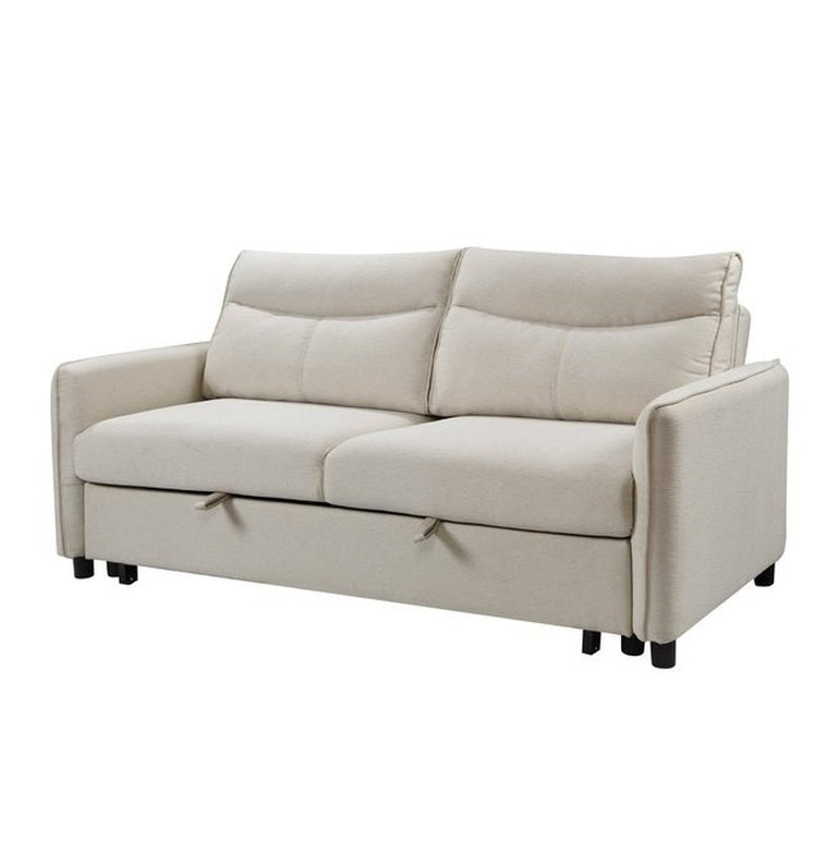 Modern Sofa with Pullout Bed - 3-in-1 Convertible Sleeper Sofa, Beige