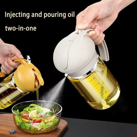 Dual-Use Glass Oil Spray Bottle: Oil Dispenser with Automatic Opening and Closing