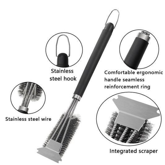 BBQ Grill Barbecue Kit Cleaning Brush Stainless Steel Kitchen Accessories Bristles Cleaning Brushes Cooking Tool Barbecue Gadget